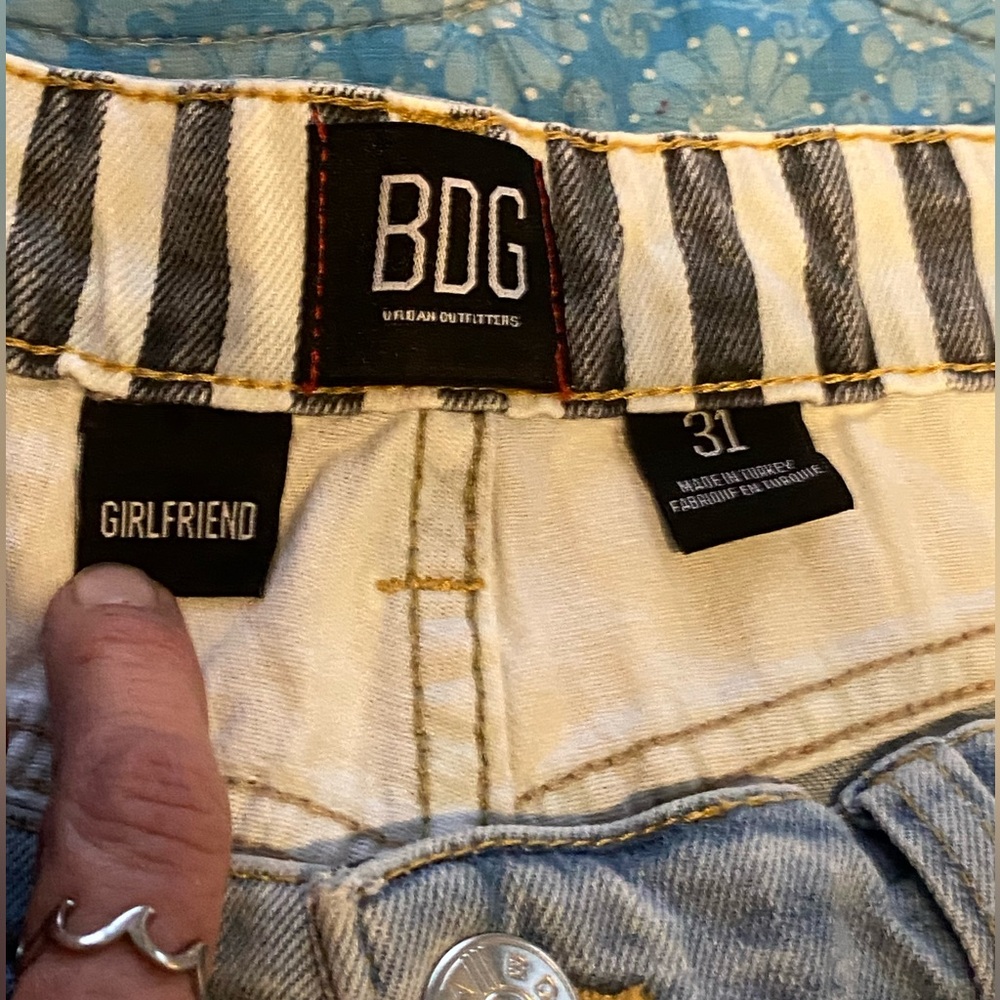 EUC Urban Outfitters BDG cropped Girlfriend jeans, light wash,raw hem, 31” - Picture 7 of 9